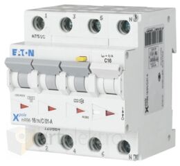 Eaton mRB6-6/3N/D/01-A Chránič s nadproud.ochranou, Ir=250A, typ A, 3+N, 6kA, char D, In=6A, Idn=0.1A *120673