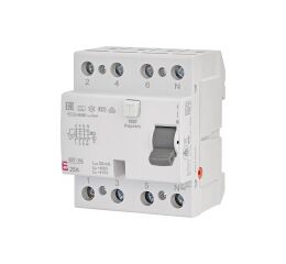 ETI EFI-P4 A 25/0,03 10kA *002061511 Proudový chránič 3p+N, 4M, typ A, I?n = 30mA, Icn = 10kA, In = 25A, Un = 400/415V