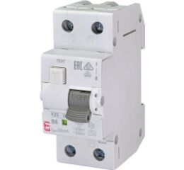 ETI KZS-2M 1p+N AC B6/0.03 10kA *002173101 Kombinovaný chránič 1p+N, 2M, typ AC, char. B, I?n = 30mA, Icn = 10kA, In = 6A, Un = 23
