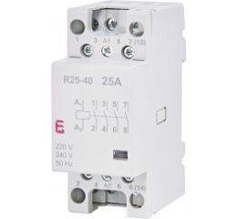 ETI R 25-40 230V *002462310 Modulární stykač R 25-40 230V, 4p, 2M, kontakty 4xNO, In = 25A, Un = 230V AC