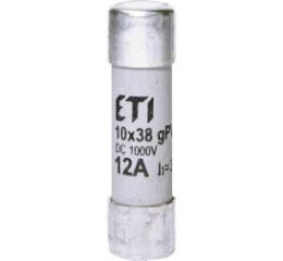 ETI CH10x38 gPV 12A/1000V  *002625077 Válcová pojistková vložka, velikost CH10, charakteristika gPV, rozměry 10x38mm, In = 12A, Ic