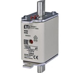ETI NV/NH 00 gG KOMBI 160A/500V *004182216 Nožová pojistková vložka NV/NH KOMBI, velikost NH 00, charakteristika gG, In = 160A, Ic