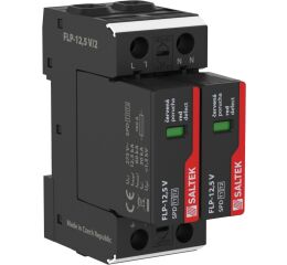 Saltek FLP-12,5 V/2 svodič bleskových proudů a přepětí, vhodné pro  1-fázový  systém TN-S, instalace na vstupu do budovy, 120 kA(8/20), 25 kA (10/350)