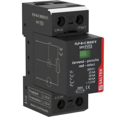 Saltek FLP-B+C MAXI V/1 kombinovaný svodič bleskových proudů a přepětí, vhodné pro systémy TN a TT,  instalace na vstupu do budovy, 25 kA (10/350)