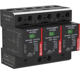 Saltek FLP-B+C MAXI V/3 kombinovaný svodič bleskových proudů a přepětí, vhodné pro 3-fázový systém TN-C, instalace na vstupu do budovy, 75 kA (10/350), 180 kA (8/20)