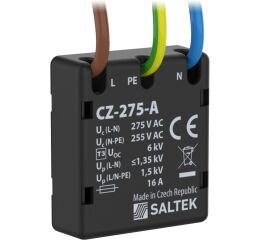 Saltek CZ-275-A modul s přepěťovou ochranou pro dodatečnou montáž, instalace těsně před chráněné zařízení, akustická signalizace poruchy