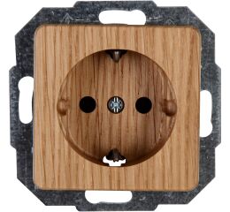 ONTARIO DUB zásuvka česká norma 230V jednonásobná přírodní dřevo 9200.3053.8 Kopp