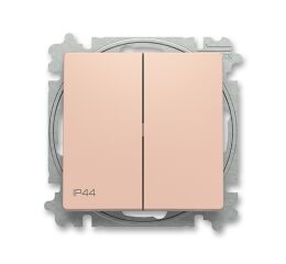 Zoni® 3559T-A52940 242 přepínač dvojitý střídavý, s krytem, řazení 6+6, IP44 barva pudrová ABB