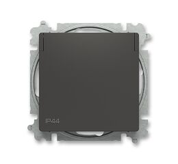 Zoni® 6619T-A06995 237 zásuvka jednonásobná, s clonkami, s víčkem, IP44 barva matná černá ABB
