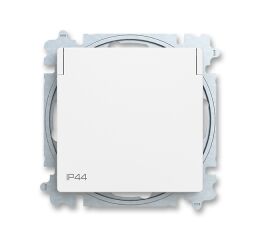 Zoni® 6619T-A06995 240 zásuvka jednonásobná, s clonkami, s víčkem, IP44 barva matná bílá ABB
