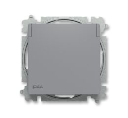 Zoni® 6619T-A06995 241 zásuvka jednonásobná, s clonkami, s víčkem, IP44 barva šedá ABB