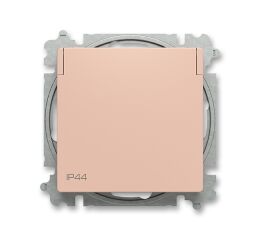 Zoni® 6619T-A06995 242 zásuvka jednonásobná, s clonkami, s víčkem, IP44 barva pudrová ABB