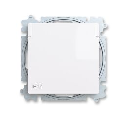 Zoni® 6619T-A06995 500 zásuvka jednonásobná, s clonkami, s víčkem, IP44 barva bílá ABB