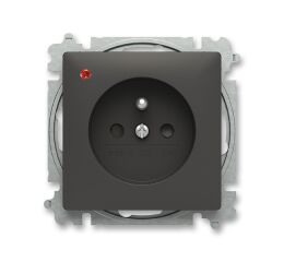 Zoni® 6699T-A06657 237 zásuvka jednonásobná, s clonkami, s ochranou před přepětím barva matná černá ABB