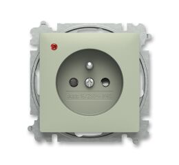 Zoni® 6699T-A06657 243 zásuvka jednonásobná, s clonkami, s ochranou před přepětím barva olivová ABB