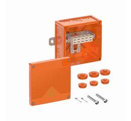 Spelsberg WKE 4 - Duo 5 x 6? Rozbočovací krabice, druh krytí IP66, rázová houževnatost IK08, třída ochrany II, Ui 450V AC, Ui 450V DC, UL-EU, VDE, bez obsahu halogenů *86741001