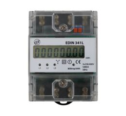 Elektroměr EDIN 341L 5-80A 3F LCD 4moduly