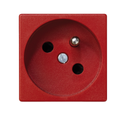 Simon Connect K22/6 zásuvka K45 červená přístroj s krytem 1-násobná s uzemněním naklopená dutina, 16A/250V bezšroubové svorky 45x45mm