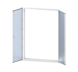 Rozvodnicová skříň RZE-Z-1612015-EI30S pro zapuštěnou montáž dvoukřídlové dveře, neprůhledné dveře, V x Š x H 1673 x 1278 x 157, počet řad 10, rozteč 150 mm, počet modulů v řadě 55, krytí IP54, m