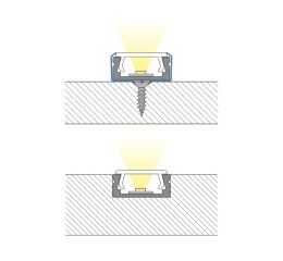 Přisazený hliníkový profil 15x7 mm, mléčný difuzor 1m *ML-761.001.02.1