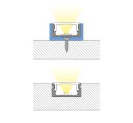 Přisazený hliníkový profil 17x8 mm, čirý difuzor 3m *ML-761.003.43.3