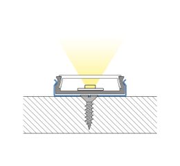 Přisazený hliníkový profil 24x6 mm, mléčný difuzor 2m *ML-761.004.07.2