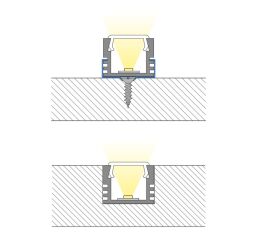 Přisazený hliníkový profil 16x13 mm, mléčný difuzor 2m *ML-761.012.02.2