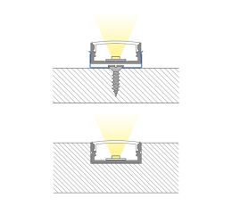 Přisazený hliníkový profil 24x10 mm, čirý difuzor 2m *ML-761.025.43.2