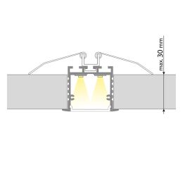 Vestavný hliníkový profil 44x35 mm, matný difuzor 2m *ML-761.031.02.2