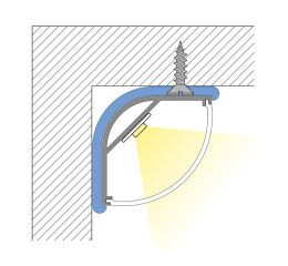 Rohový hliníkový profil 30x30 mm, mléčný difuzor 2m *ML-761.044.02.2