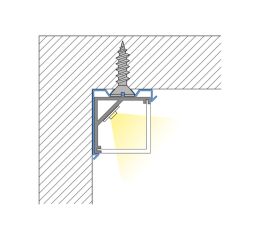 Přisazený hliníkový profil 16x16 mm, mléčný difuzor 2m *ML-761.047.02.2