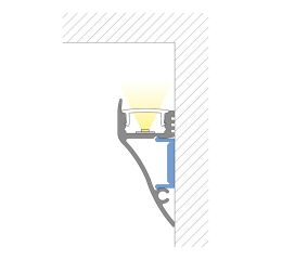 Nástěnný hliníkový profil 18x41 mm, matný difuzor 2m *ML-761.063.02.2