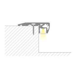 Nášlapný hliníkový profil 59x22 mm, matný difuzor 2m *ML-761.085.02.2
