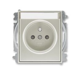 Time®Arbo 6619E-A06352 32 zásuvka jednonásobná s ochranným kolíkem, s clonkami, s popisovým polem (typ 6619) barva starostříbrná ABB