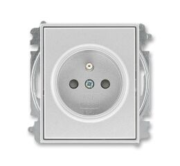 Time®Arbo 6619E-A06357 08 zásuvka jednonásobná s ochranným kolíkem, s clonkami (typ 6619) barva titanová ABB