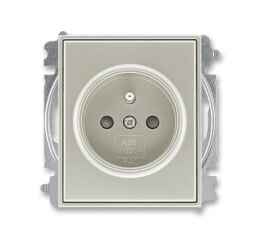 Time®Arbo 6619E-A06357 32 zásuvka jednonásobná s ochranným kolíkem, s clonkami (typ 6619) barva starostříbrná ABB