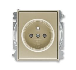 Time®Arbo 6619E-A06357 33 zásuvka jednonásobná s ochranným kolíkem, s clonkami (typ 6619) barva šampaňská ABB