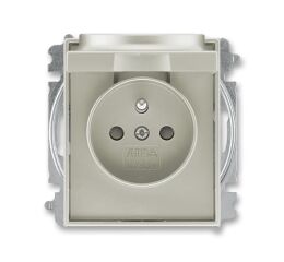 Time®Arbo 6619E-A06397 32 zásuvka jednonásobná s ochranným kolíkem, s clonkami, s víčkem (typ 6619)barva starostříbrná ABB