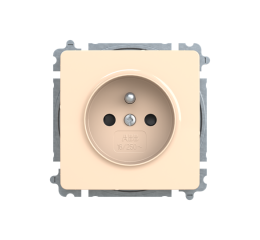 Swing® 6619G-A06357 C1 zásuvka jednonásobná s ochranným kolíkem, s clonkami (typ 6619) barva krémová ABB