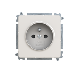Swing® 6619G-A06357 S1 zásuvka jednonásobná s ochranným kolíkem, s clonkami (typ 6619) barva světle šedá ABB