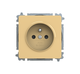 Swing® 6619G-A06357 D1 zásuvka jednonásobná s ochranným kolíkem, s clonkami (typ 6619) barva béžová ABB