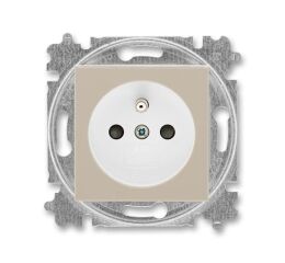 Levit®M 6619H-A06357 18 zásuvka jednonásobná s ochranným kolíkem, s clonkami (typ 6619) barva macchiato / bílá ABB