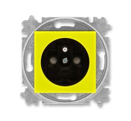 Levit®M 6619H-A06357 64 zásuvka jednonásobná s ochranným kolíkem, s clonkami (typ 6619) barva žlutá / kouřová černá ABB