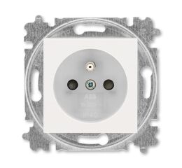 Levit®M 6619H-A06357 68 zásuvka jednonásobná s ochranným kolíkem, s clonkami (typ 6619)barva perleťová / ledová bílá ABB