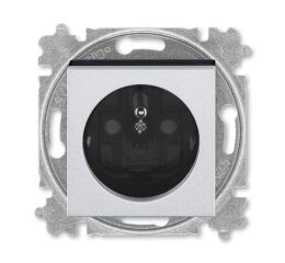 Levit®M 6619H-A06357 70 zásuvka jednonásobná s ochranným kolíkem, s clonkami (typ 6619) barvatitanová / kouřová černá ABB