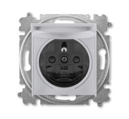 Levit®M 6619H-A06397 70 zásuvka jednonásobná s ochranným kolíkem, s clonkami, s víčkem (typ 6619) barva bílá ABB