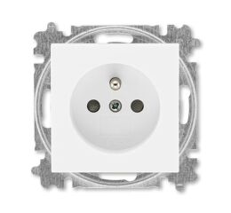 Levit®M 6619H-A06557 03 zásuvka jednonásobná 55×55, s ochranným kolíkem, s clonkami (typ 6619) barva bílá ABB