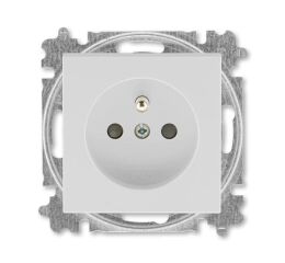 Levit®M 6619H-A06557 16 zásuvka jednonásobná 55×55, s ochranným kolíkem, s clonkami (typ 6619) barva šedá ABB