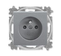 Levit®M 6619H-A06557 69 zásuvka jednonásobná 55×55, s ochranným kolíkem, s clonkami (typ 6619)barva ocelová ABB