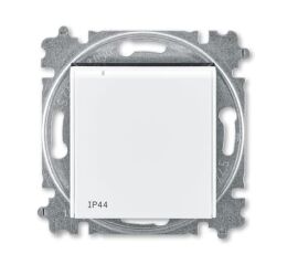 Levit®  6619H-A06997 62 zásuvka jednonásobná s ochranným kolíkem, s clonkami, s víčkem (IP44) bílá / kouřová černá ABB